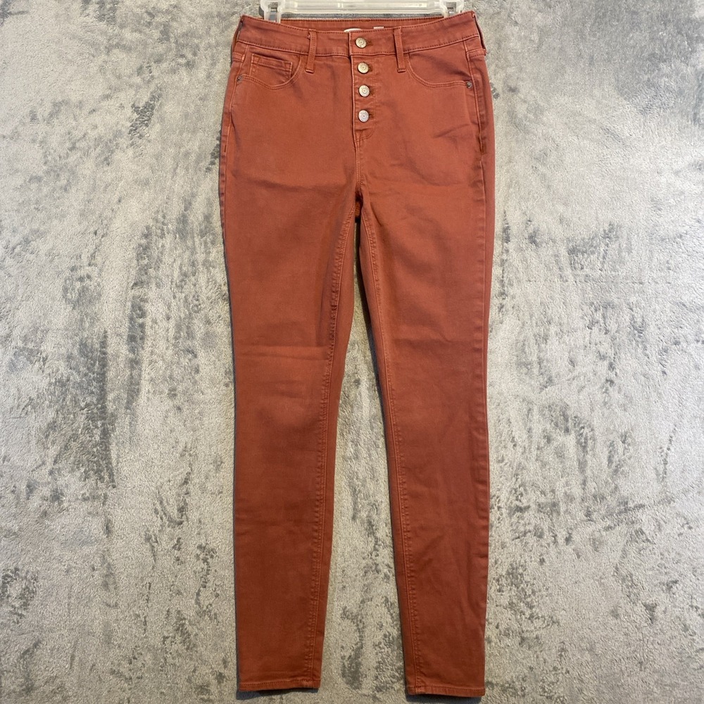 Old Navy Pants‎ Jeans Women Sz 6 Coral Rockstar  Skinny High Rise Preppy Hipster - Picture 3 of 10